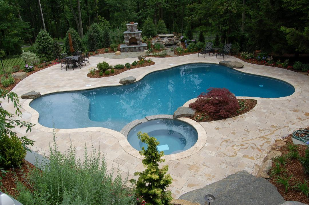 Modern concrete pool installation