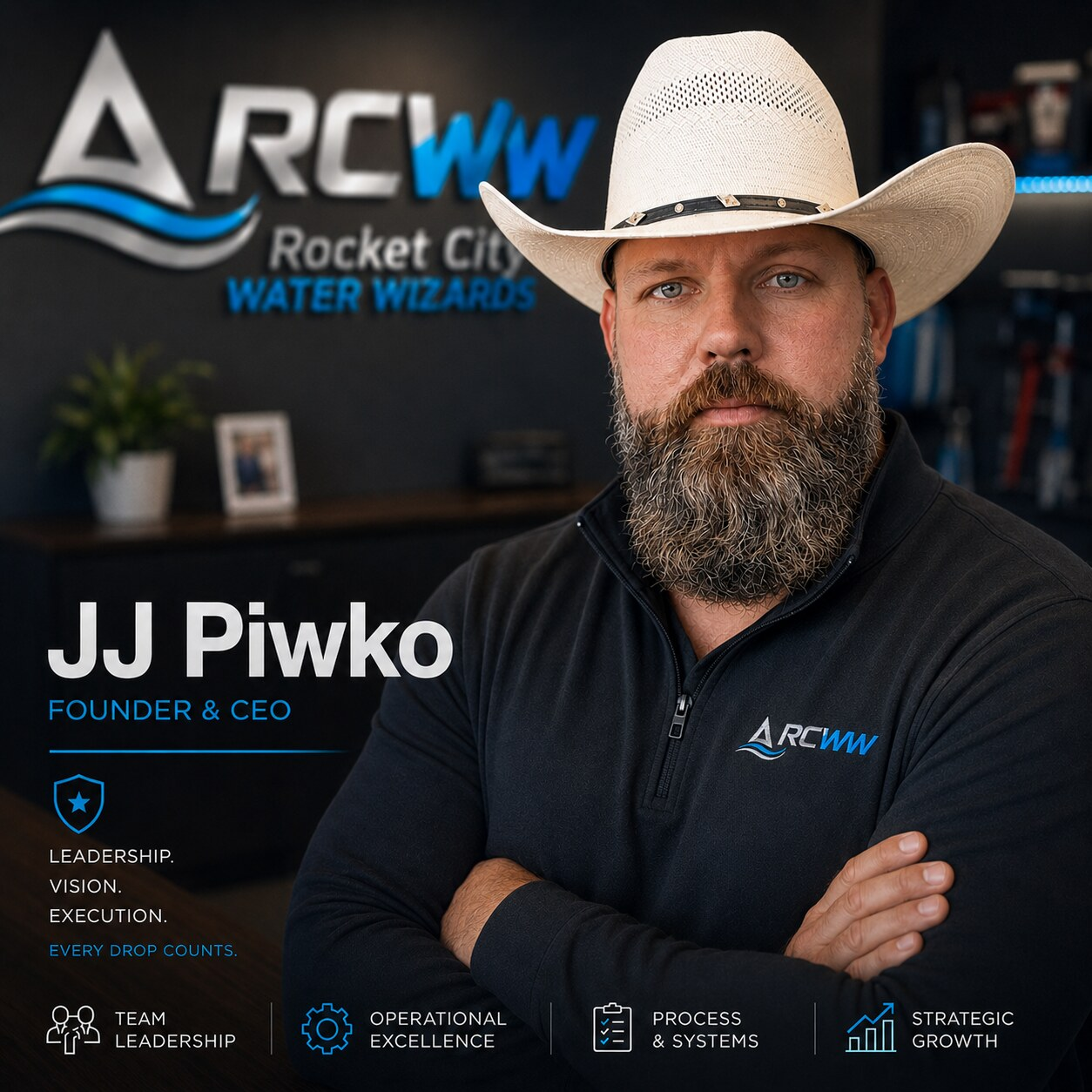 JJ, founder and CEO of Rocket City Water Wizards